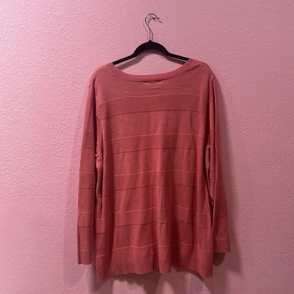CJ Banks Women’s Pink Crew-Neck Sweater Size 2X NWT
